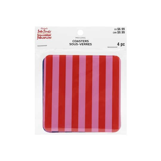 Mahjong Striped Acrylic Coasters by Fab Finds